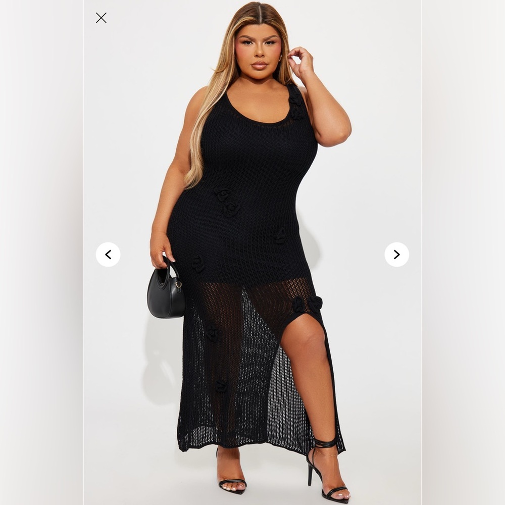 Black Sleeveless Knit Maxi Dress